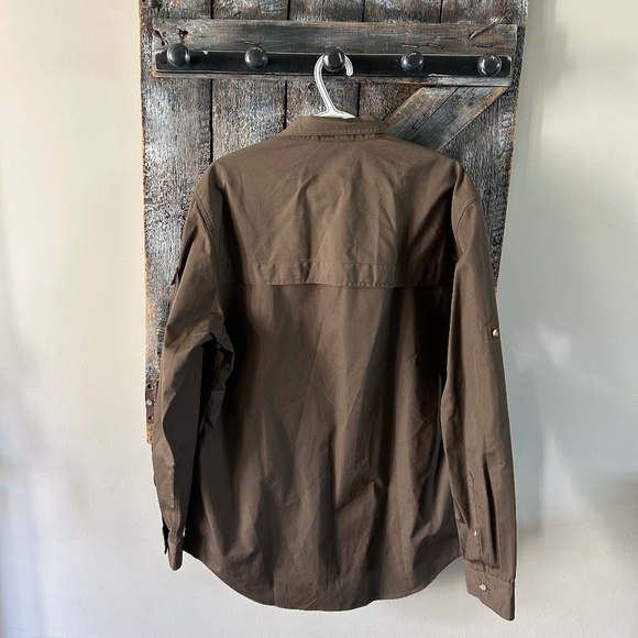 Men's Fjallraven G-1000 Long Sleeve Button Down Shirt Brown - Picture 2 of 5